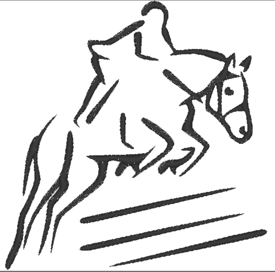 motif équitation cheval qui saute CSO brodé sur veste, sweat, polo ou serviette