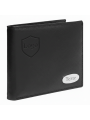 Porte-monnaie rectangulaire en cuir noir personnalisé avec logo par gravure