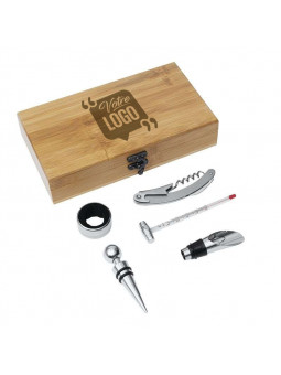 Service à vin personnalisé avec votre logo gravé sur le coffret