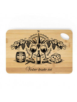 Planche à Découper Bambou 30x20 cm – Personnalisable sur le thème de Bacchus et de l'esprit du vin