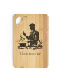 Planche à Découper Bambou 30x20 cm – Personnalisable avec  motif homme qui cuisine