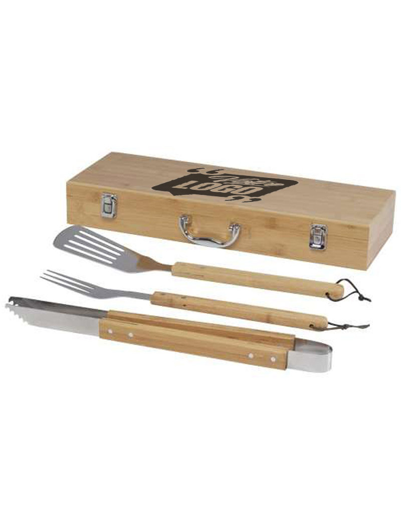 Ensemble barbecue 3 pièces avec coffret personnalisé – Gravure de votre logo