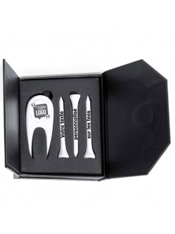 Set de golf relève pitch et tees personnalisé avec votre logo gravé et texte