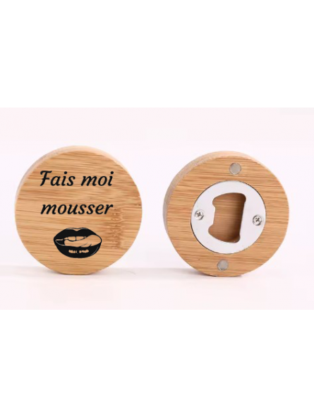 Décapsuleur magnétique en bambou – “Fais moi mousser”