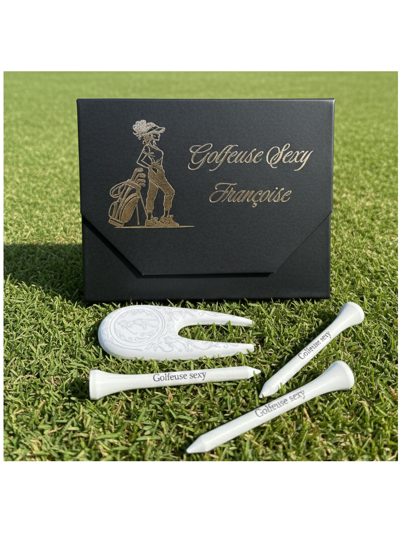 Coffret golf relève pitch personnalisé spécial golfeuse – Élégance & passion