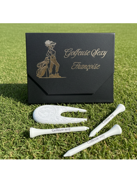 Coffret golf relève pitch personnalisé spécial golfeuse – Élégance & passion