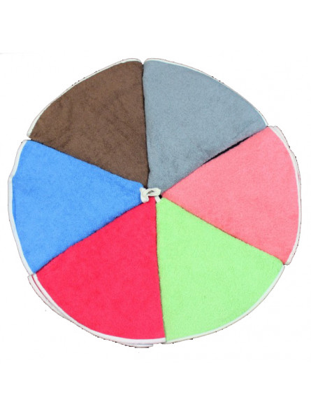 Essuie-mains Rond En éponge Brodé - Motif Trio De Petits Chiens - Couleur Bordeaux - 100% Coton - 70x35 Cm