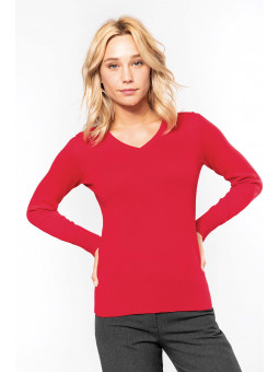 Pull femme col V cintrée...