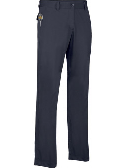 Pantalon de golf bleu marine déperlant et léger avec balle de golf sur son tee brodé