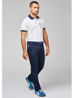pantalon bleu marine déperlant, respirant et léger avec balle de golf BB sur son tee brodé