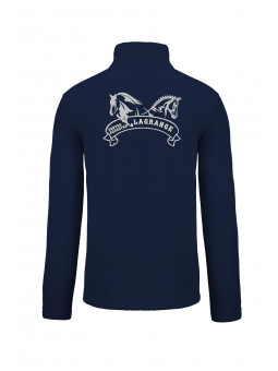 veste polaire homme bleu marine zippée du centre équestre LAGRANGE personnalisable avec prénom brodé