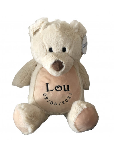 Little Big Feet 10, ours en peluche personnalisé avec un t-shirt brodé,  cadeau pour nouveau-né, cadeau petite amie/petit ami, logo. -  France