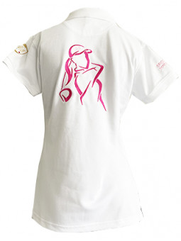 polo de golf respirant femme au profit du ruban rose