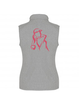 softshell sans manche Ruban Rose pour femme golfeuse gris clair