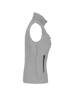 softshell sans manche Ruban Rose pour femme golfeuse gris clair