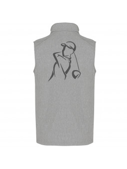 softshell sans manche Ruban Rose pour homme golfeur gris clair