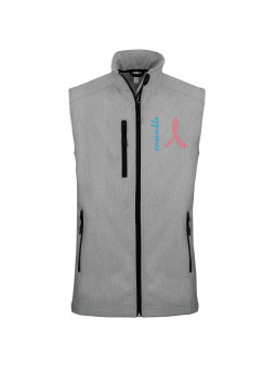 softshell sans manche Ruban Rose pour homme golfeur gris clair