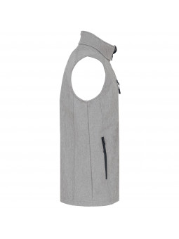 softshell sans manche Ruban Rose pour homme golfeur gris clair