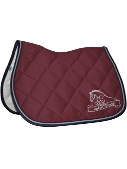 Tapis cheval/poney personnalisables avec cheval qui saute CSO et nom prénom inséré dans banderole
