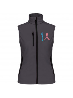 softshell sans manche Ruban Rose pour femme golfeuse gris foncé