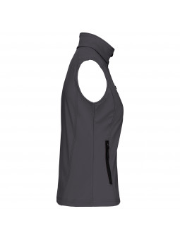 softshell sans manche Ruban Rose pour femme golfeuse gris foncé