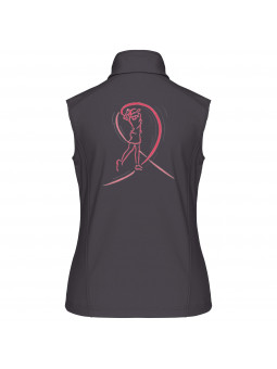 coupe vent gris foncé sans manche Ruban Rose pour femme golfeuse blanc