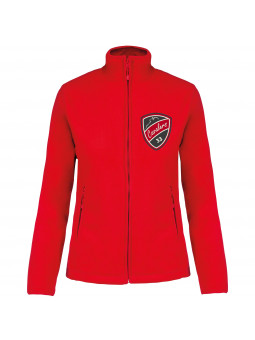 caval shop: Veste micropolaire femme zippée des Ecuries Cavalers rouge