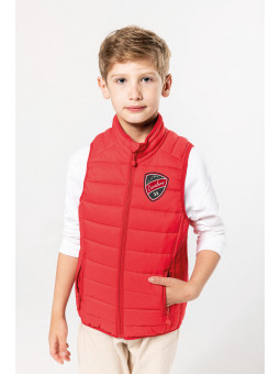 caval shop: Doudoune rouge enfant sans manches des écuries Cavalers
