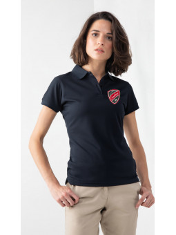 Polo femme technique et respirant noir des Ecuries Cavalers