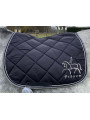 tapis de selle noir cheval de dressage personnalisable avec prénom brodé