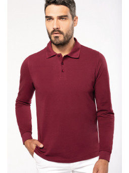 polo 100% coton manches longues homme  personnalisable avec votre logo brodé