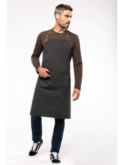 Tablier Vintage avec lanière en simili cuir personnalisable avec votre logo brodé