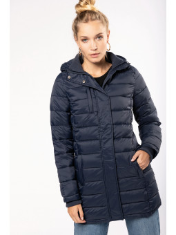 Parka Doudoune légère à capuche femme personnalisable avec logo brodé