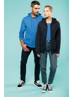 Sweat-shirt zippé et à capuche unisexe personnalisable avec logo brodé