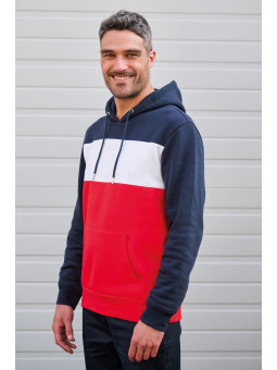 Sweat-shirt tricolore à...