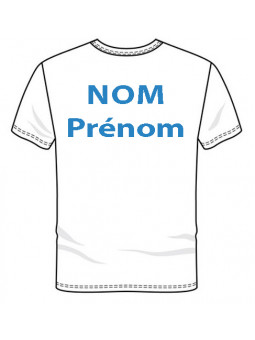 Nom prénom brodé en gros dans le dos