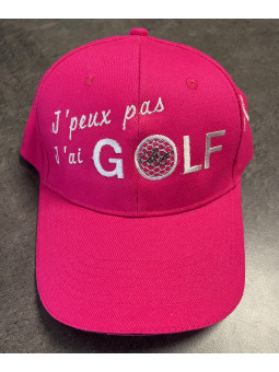 Casquette Je peux pas j'ai golf - Ruban rose