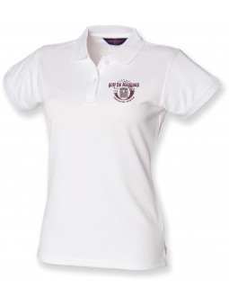 polo blanc de golf technique respirant femme de l'équipe de golf de l'AS Golf de Margaux
