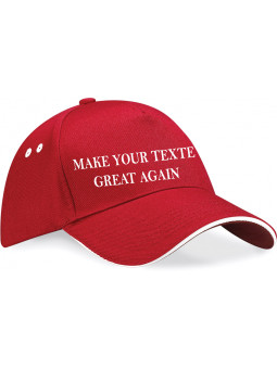 casquette rouge personnalisée avec votre texte brodé