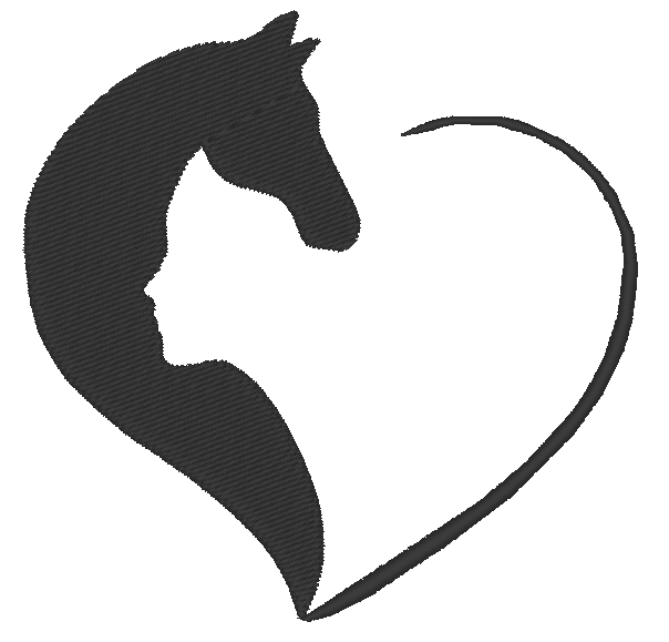 broderie motif cheval coeur pour polos