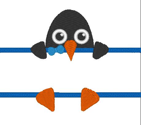 broderie pingouin personnalisé avec prénom
