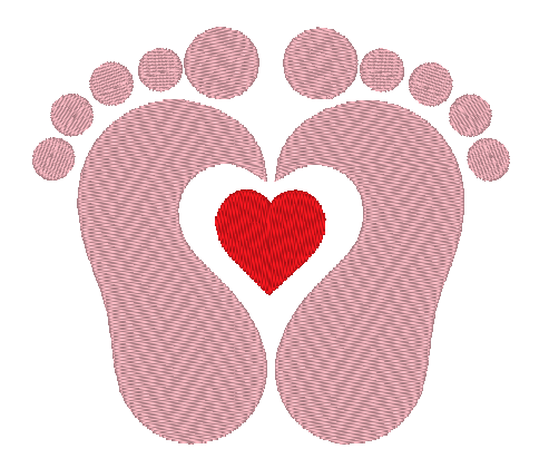 broderie pieds et ♡ pour personnalisation pour naissance